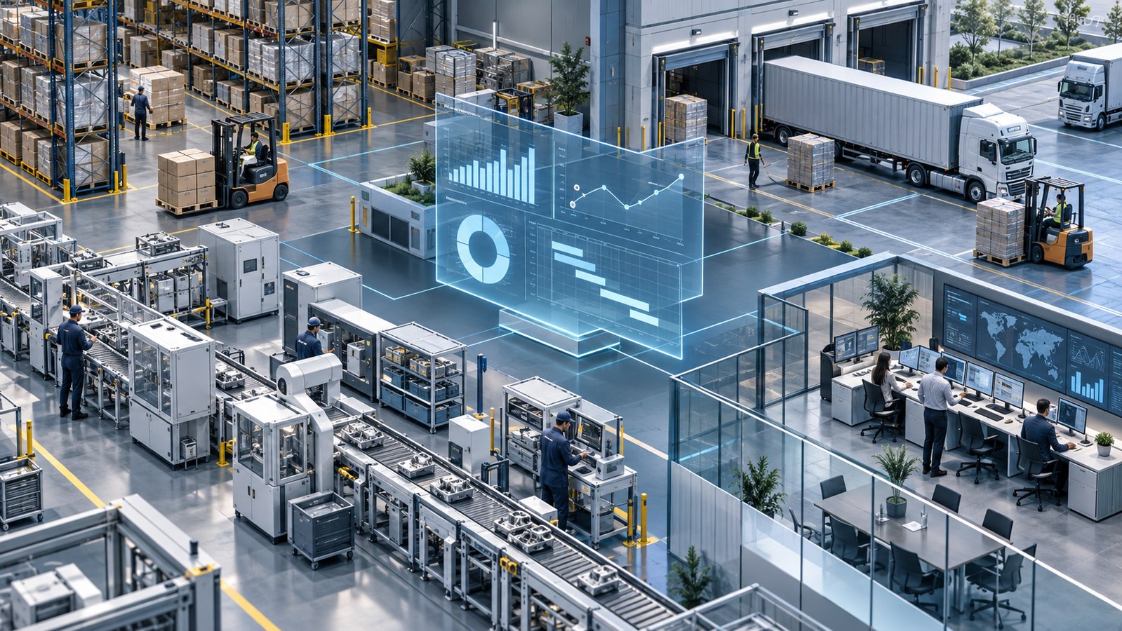 Enterprise resource management systems — concept illustration