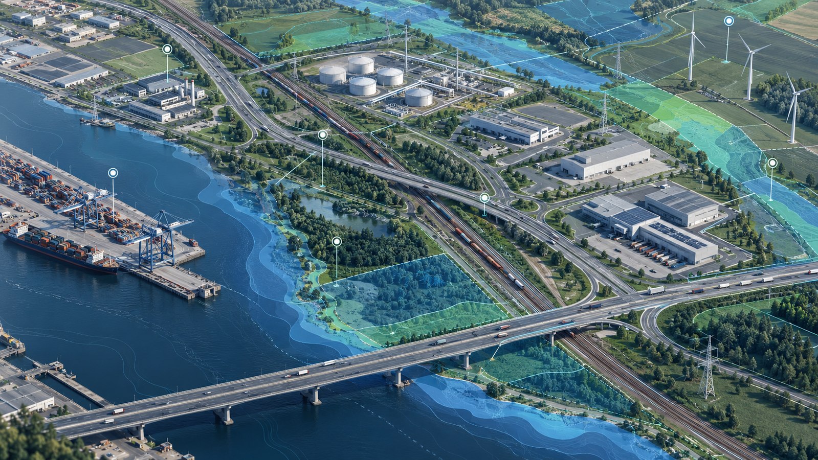 Geographic information systems — concept illustration
