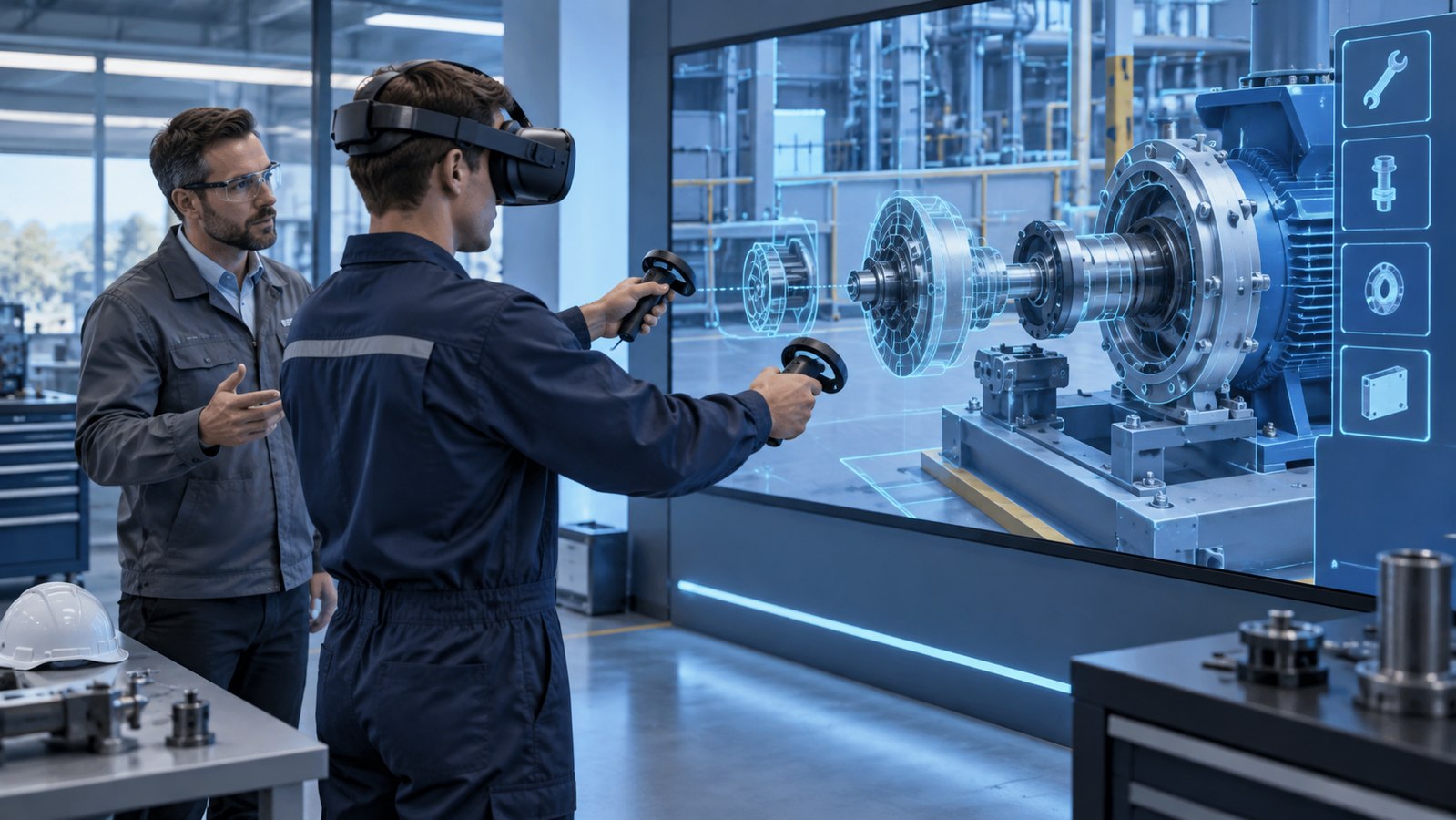 Training systems and virtual reality (VR) — concept illustration